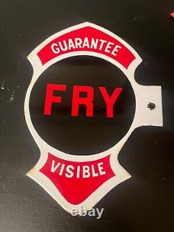Double Sided Fry Guarantee Visible Porcelain Gas Pump Sign Plate Mae West