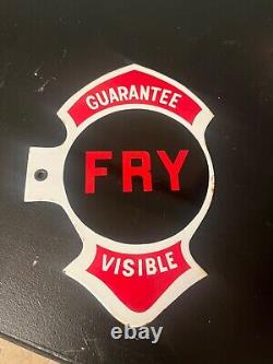 Double Sided Fry Guarantee Visible Porcelain Gas Pump Sign Plate Mae West