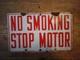 Double Sided Island Hanging No Smoking Stop Motor Porcelain Sign 8 X 13