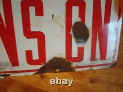 Double Sided Island Hanging NO SMOKING STOP MOTOR Porcelain Sign 8 X 13