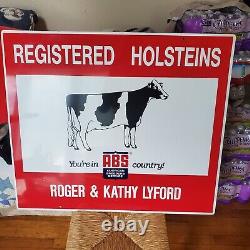 Double Sided Metal Cow Sign Vintage