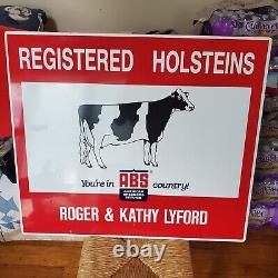 Double Sided Metal Cow Sign Vintage