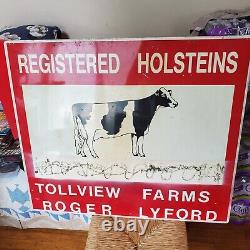 Double Sided Metal Cow Sign Vintage