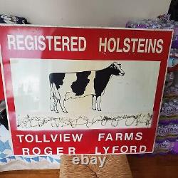 Double Sided Metal Cow Sign Vintage