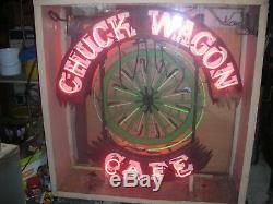 Double Sided Motion Chuck Wagon Neon Sign
