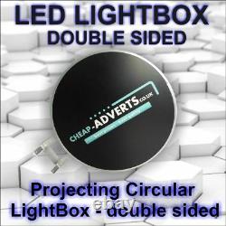 Double Sided Outdoor Round Illuminated Projecting Light Box Sign D500mm LED