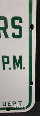 Double Sided Porcelain Sign Police Dept California State Auto Asso PARKING Hours