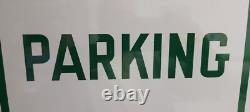 Double Sided Porcelain Sign Police Dept California State Auto Asso PARKING Hours