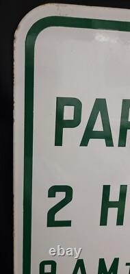 Double Sided Porcelain Sign Police Dept California State Auto Asso PARKING Hours