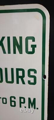 Double Sided Porcelain Sign Police Dept California State Auto Asso PARKING Hours
