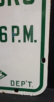 Double Sided Porcelain Sign Police Dept California State Auto Asso PARKING Hours