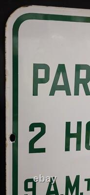 Double Sided Porcelain Sign Police Dept California State Auto Asso PARKING Hours