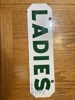 Double Sided Porcelain Sinclair Ladies Restroom Sign #jh