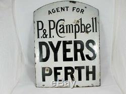 Double Sided Scottish Enamel Advertising Sign For Dyers, C 1890's