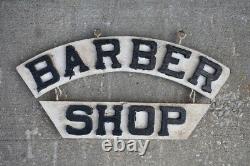 Double Sided Wood Barber Shop Trade Sign Antique Original Indianapolis