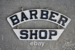 Double Sided Wood Barber Shop Trade Sign Antique Original Indianapolis