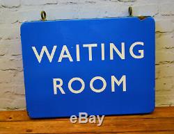 Double sided Waiting room british railway enamel sign rail antique vintage