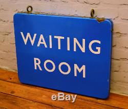 Double sided Waiting room british railway enamel sign rail antique vintage