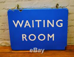 Double sided Waiting room british railway enamel sign rail antique vintage