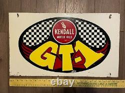 Double sided paint on metal Kendall motor oil GT1 sign