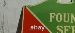 Drink Coca Cola Fountain Service Porcelain Enamel Sign 26 x 22.5 Inches 2 Sided