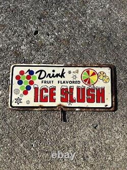 Drink Fruit Flavored Ice Slush Metal Sign Double-Sided