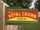 Drink Rc Royal Crown Cola Double Sided Flange Porcelain Sign Soda Pop Man Cave