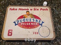 Duquesne Beer Sign- Double Sided! Rare Vintage Price Sign