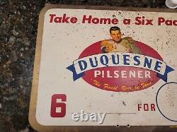 Duquesne Beer Sign- Double Sided! Rare Vintage Price Sign