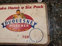 Duquesne Beer Sign- Double Sided! Rare Vintage Price Sign