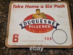 Duquesne Beer Sign- Double Sided! Rare Vintage Price Sign