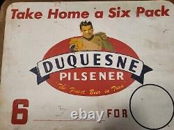 Duquesne Beer Sign- Double Sided! Rare Vintage Price Sign