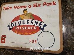 Duquesne Beer Sign- Double Sided! Rare Vintage Price Sign