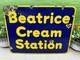 Early Beatrice Cream Station Double Sided Porcelain Sign 22 X 18 Advertising