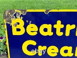 EARLY Beatrice Cream Station DOUBLE SIDED Porcelain Sign 22 x 18 Advertising