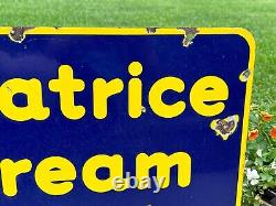EARLY Beatrice Cream Station DOUBLE SIDED Porcelain Sign 22 x 18 Advertising