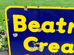 EARLY Beatrice Cream Station DOUBLE SIDED Porcelain Sign 22 x 18 Advertising