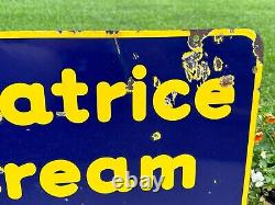 EARLY Beatrice Cream Station DOUBLE SIDED Porcelain Sign 22 x 18 Advertising
