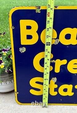 EARLY Beatrice Cream Station DOUBLE SIDED Porcelain Sign 22 x 18 Advertising