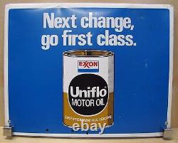 EXXON UNIFLO MOTOR OIL Double Sided Advertising Sign Gas Station Pump Rack