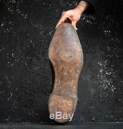 Early 20th century giant shoe with metal double sided repair trade sign