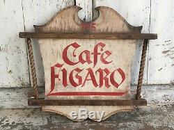 Early Antique Aafa Folk Art Painted Advertising Trade Sign Double Sided Wood