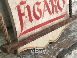 Early Antique Aafa Folk Art Painted Advertising Trade Sign Double Sided Wood