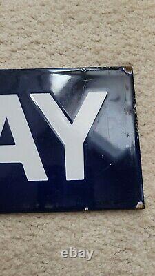 Early Heavy Porecelain 2.5 lbs Ridge Way Sign Double Sided 2 ft