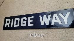 Early Heavy Porecelain 2.5 lbs Ridge Way Sign Double Sided 2 ft