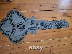 Early Vintage Independent Lock Company ILCO Keys Diecut Double Sided Metal Sign