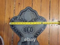 Early Vintage Independent Lock Company ILCO Keys Diecut Double Sided Metal Sign