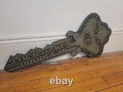 Early Vintage Independent Lock Company ILCO Keys Diecut Double Sided Metal Sign