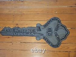 Early Vintage Independent Lock Company ILCO Keys Diecut Double Sided Metal Sign