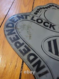 Early Vintage Independent Lock Company ILCO Keys Diecut Double Sided Metal Sign